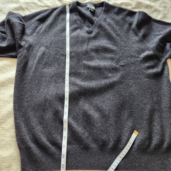 Jos. A. Bank 100% Cashmere V-Neck Popover Sweater Men’s Size Large Charcoal Gray - Picture 5 of 8